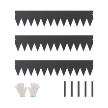 VEVOR Bordatura in Acciaio Metallo Antiruggine per Giardino, Bordatura Pieghevole per Prato Resistente, Facile da Installare, Divisorio Aiuole Cortile, Nero 3 Pezzi 1016 x 203 x 1,5 mm