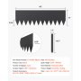 VEVOR Bordatura in Acciaio Metallo Antiruggine per Giardino, Bordatura Pieghevole per Prato Resistente, Facile da Installare, Divisorio Aiuole Cortile, Nero 4 Pezzi 1016 x 304,8 x 1,5 mm