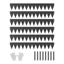 VEVOR Bordatura in Acciaio Metallo Antiruggine per Giardino, Bordatura Pieghevole per Prato Resistente, Facile da Installare, Divisorio Aiuole Vialetto, Nero 6 Pezzi 1016 x 152,4 x 1,5 mm