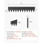 VEVOR Bordatura in Acciaio Metallo Antiruggine per Giardino, Bordatura Pieghevole per Prato Resistente, Facile da Installare, Divisorio Aiuole Vialetto, Nero 6 Pezzi 1016 x 203 x 1,5 mm