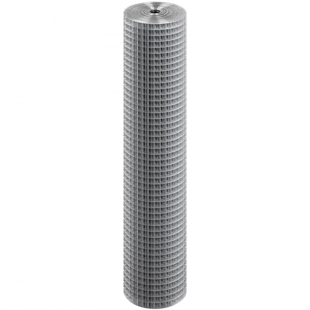 VEVOR Rete Metallica Zincata a Caldo 12,7 mm 610 mm x 7,62 m Calibro 19, Rotolo di Recinzione Zincata a Caldo Dopo Saldatura, per Divisione Piante Giardino Supporti Delimitazione Gabbie di Pollame