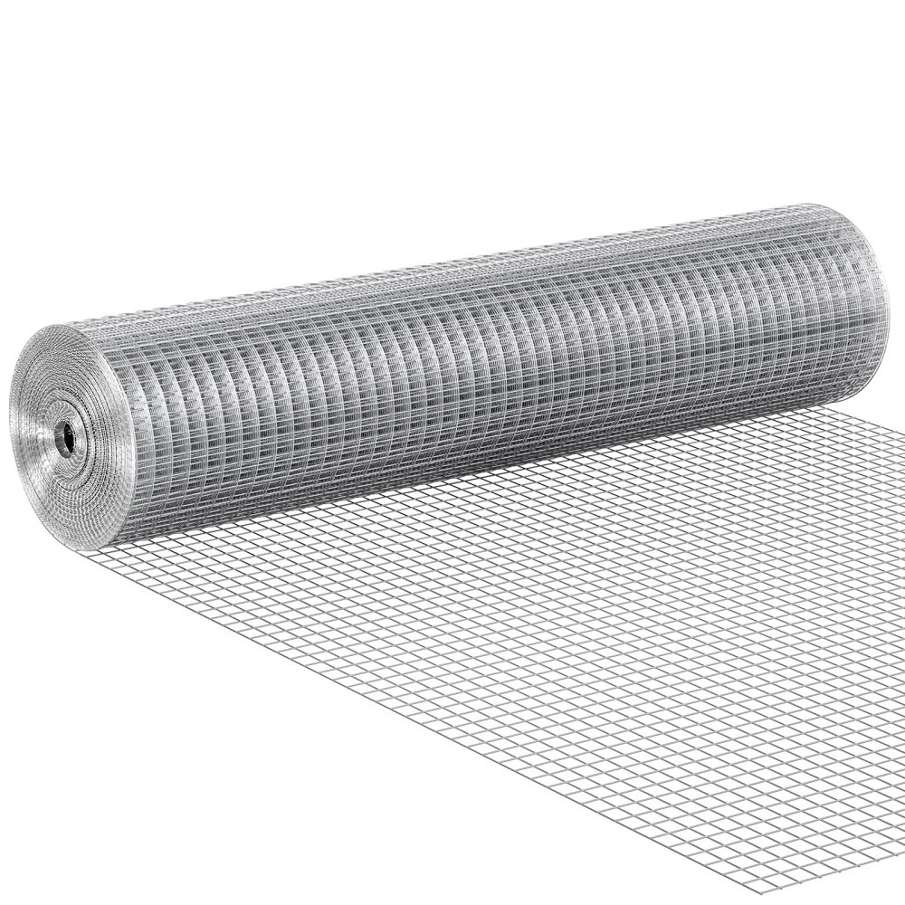 VEVOR Rete Metallica Zincata a Caldo 12,7 mm 610 mm x 7,62 m Calibro 19, Rotolo di Recinzione Zincata a Caldo Dopo Saldatura, per Divisione Piante Giardino Supporti Delimitazione Gabbie di Pollame