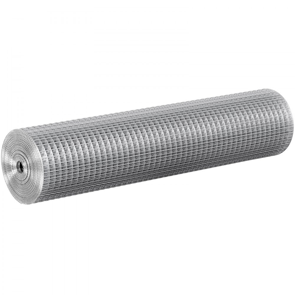 VEVOR Rete Metallica Zincata a Caldo 12,7 mm 610 mm x 7,62 m Calibro 19, Rotolo di Recinzione Zincata a Caldo Dopo Saldatura, per Divisione Piante Giardino Supporti Delimitazione Gabbie di Pollame
