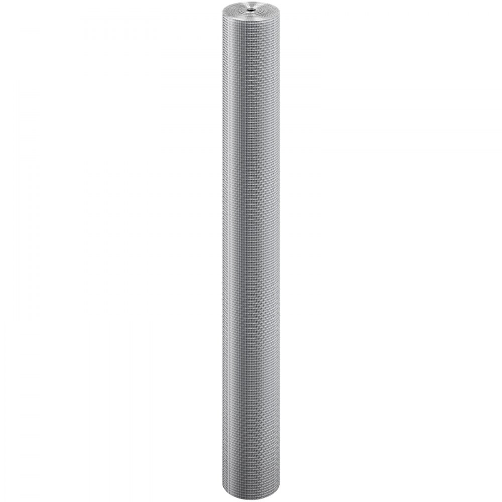 VEVOR Rotolo di Rete Metallica Maglia 6,35 mm 1220 mm x 15,24 m Calibro 23, Zincata a Caldo Dopo la Saldatura, Supporto per Recinzione da Giardino per Piante, per Gabbia Pollame Antifuga e Protettivo