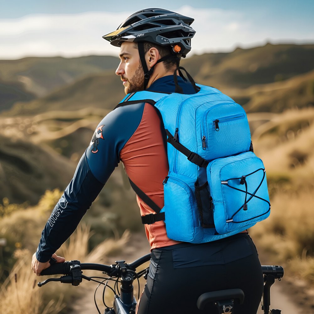 VEVOR Zaino Idrico, Zaino Idrico Isolato 25 Litri, con Sacca Idrica in TPU 2 L, Zaino da Escursionismo con Sacca Idrica, Zaino Idrico Giornaliero per Escursionismo, Corsa, Ciclismo, Campeggio Blu