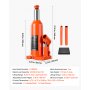 VEVOR Cric Idraulico a Bottiglia Carico 10 Tonnellate Auto Furgone Officina Corsa di Sollevamento 230-440 mm, Martinetto Multidirezionale con Maniglia Lunga, Berline, SUV, Pick-up, Camion, Autobus
