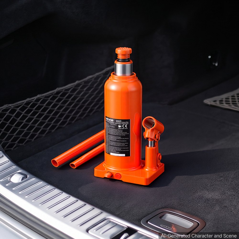 VEVOR Cric Idraulico a Bottiglia Carico 12 Tonnellate da Garage Officina Corsa di Sollevamento da 230 a 440 mm, Martinetto Multidirezionale con Maniglia Lunga, Berline, SUV, Pick-up, Camion, Autobus