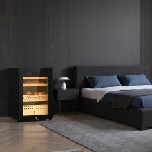 VEVOR Humidor Elettrico per Sigari da 60 Litri, Capacità 350 pezzi, Humidor per Sigari con Raffreddamento a Compressore, Armadio 3 Livelli, Controllo Costante di Umidità e Temperatura