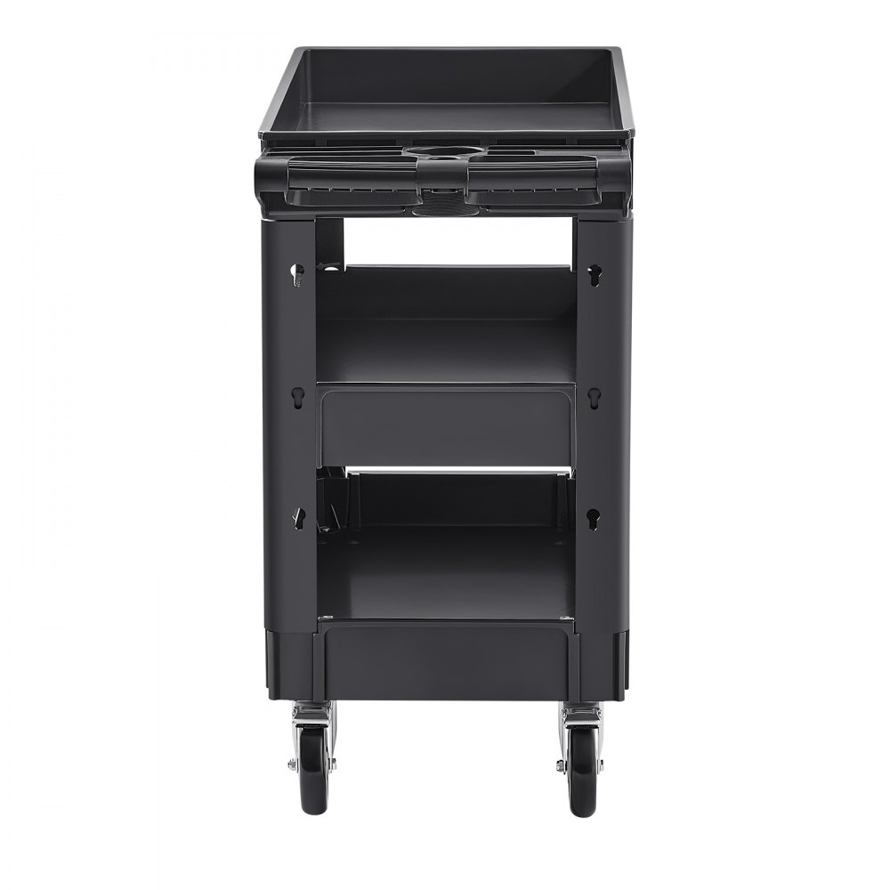 VEVOR Carrello di Servizio 103x43,5x85,7cm Carrello a Mano Multiuso 3 Ripiani Capacità Totale 249kg, Carrello a Portata Ruote Girevoli 360° 2 Ruote con Freni, Carrello Portaoggetti da Garage Giardino