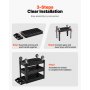 VEVOR Carrello di Servizio 103x43,5x85,7cm Carrello a Mano Multiuso 3 Ripiani Capacità Totale 249kg, Carrello a Portata Ruote Girevoli 360° 2 Ruote con Freni, Carrello Portaoggetti da Garage Giardino