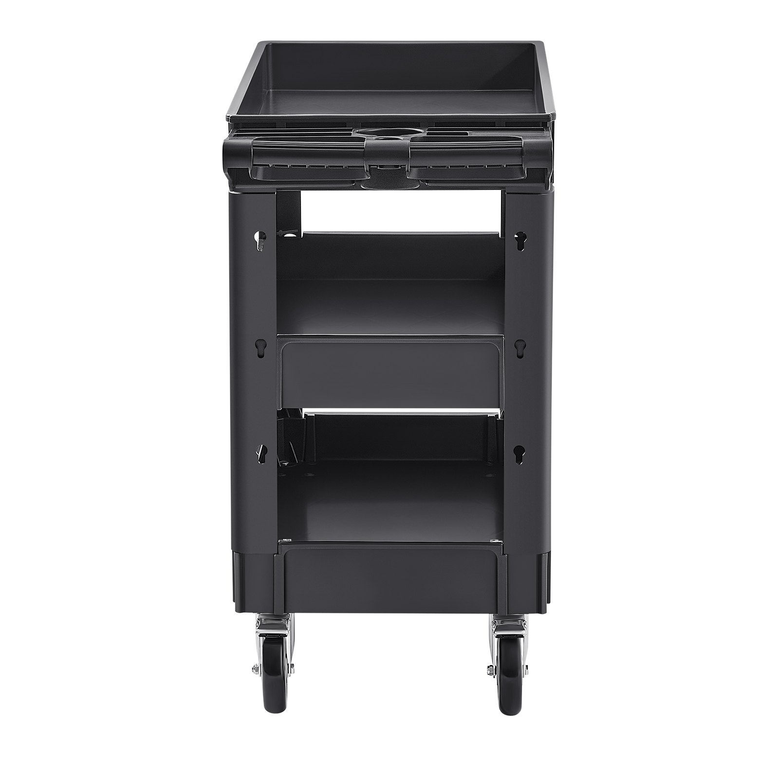 VEVOR Carrello di Servizio 103x43,5x85,7cm Carrello a Mano Multiuso 3 Ripiani Capacità Totale 249kg, Carrello a Portata Ruote Girevoli 360° 2 Ruote con Freni, Carrello Portaoggetti da Garage Giardino