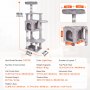 VEVOR Tiragraffi per Gatti da Interno 154 cm Torre per Gatti, Cuccia per Gatti, Trespolo Superiore, Piattaforme per Salti, Grande Centro Attività per Mobili per Gatti con Palla Appesa, Grigio Chiaro