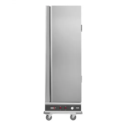 VEVOR Hot Box Scaldavivande A 4 Ripiani Con Vassoio Acqua – Doppia Porta, Regolabile, Acciaio Inox
