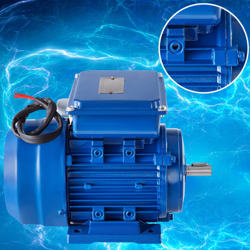 Vevor Motore Elettrico Asincrono Monofase A 4 Poli 0,37kw Orizzontale 1420rpm B3
