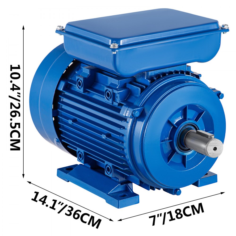 Vevor Motore Asincrono Monofase A 4 Poli Motore Elettrico 1,5kw 2hp 9,7a 1420rpm