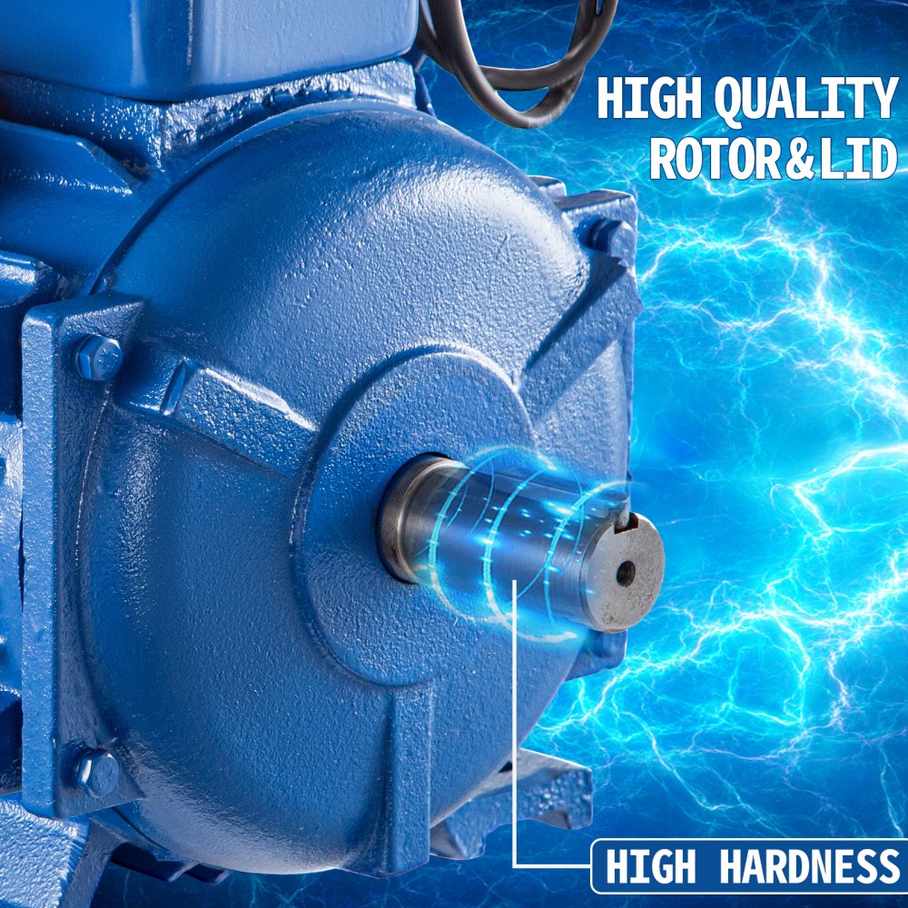 Vevor Motore Elettrico Asincrono Monofase A 4 Poli 3,7 Kw 22,6a B3 Orizzontale