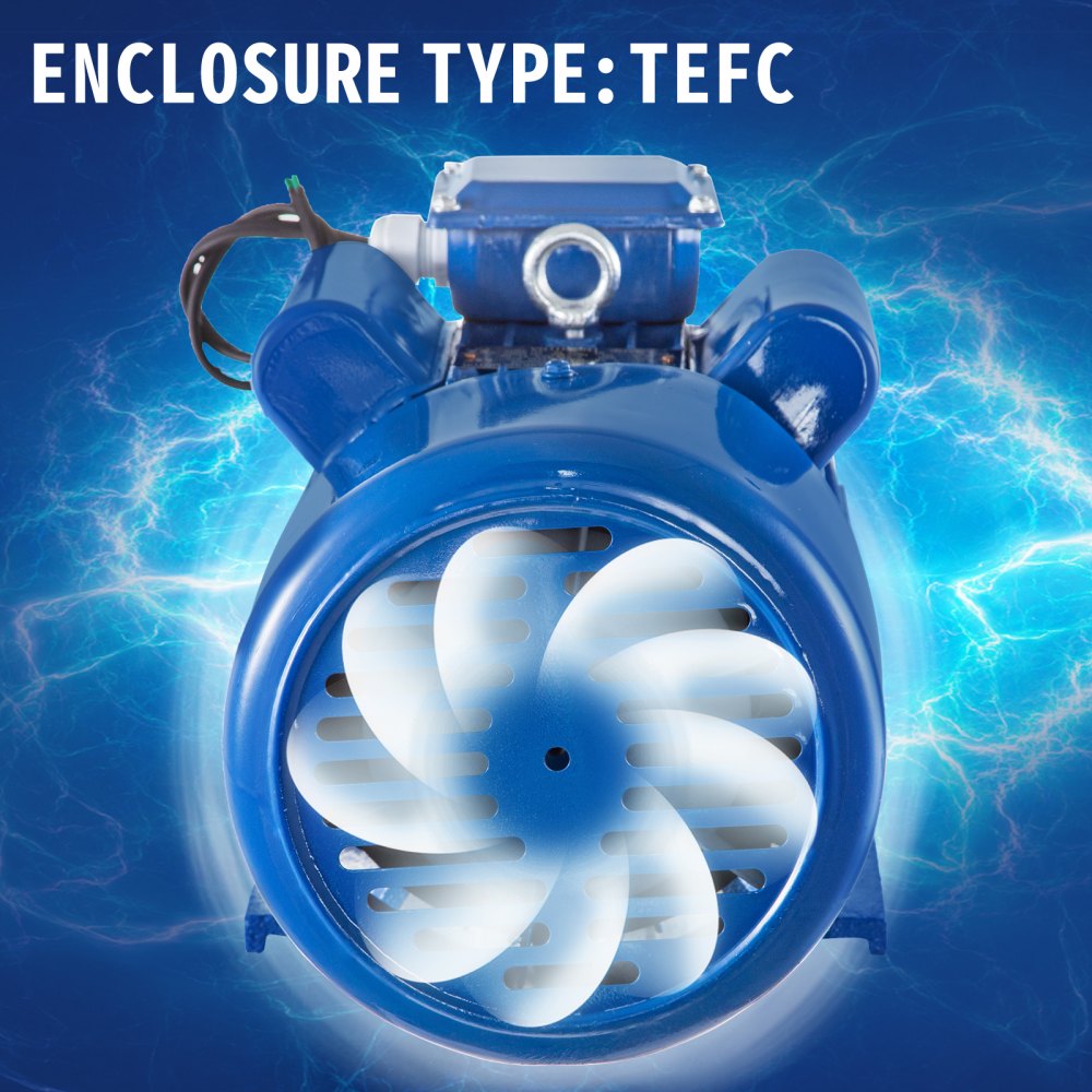 Vevor Motore Elettrico Asincrono Monofase A 4 Poli 3,7 Kw 22,6a B3 Orizzontale