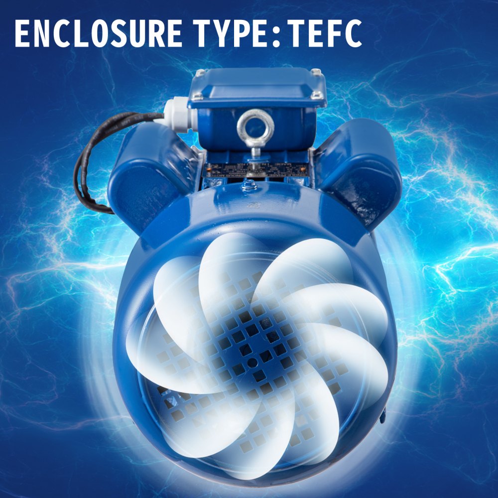 Vevor Motore Elettrico Asincrono Monofase A 4 Poli 3kw 4hp 1430rpm Reversibile