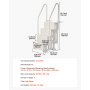 VEVOR Scaletta per Piscina 4 Gradini, Doppio Corrimano, Gradini Antiscivolo per Carichi Pesanti, Scaletta Sicurezza per Piscina, Carico 181,4 kg Piscine Interrate Fuori Terra 122-137 cm Bianco Latte