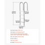 VEVOR Scaletta per Piscina 4 Gradini con Corrimano Doppio, Gradini Antiscivolo Resistenti, Scaletta Sicurezza per Piscina in Acciaio Inox, Capacità di Carico 120 kg per Piscine Interrate da 137 cm