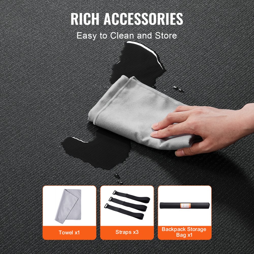 VEVOR Training Mat, Non-Slip, High-Density Premium Yoga Mat, Training Yoga Mat for Men and Women, Fitness and Exercise Mat with Bag and Carrying Strap, for All Types of Home Yoga, Pilates and Floor Training (2.1 x 1.5 m)