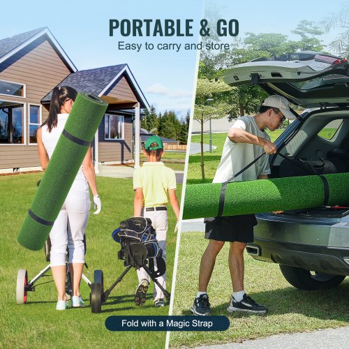 Tappetino Da Golf In Erba Sintetica - Con Supporto Per Tee, In Gomma Antiscivolo, Per Interni Ed Esterni