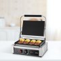 VEVOR Griglia Elettrico per Panini 2200W, Piastra per Panini con Piastra Smaltata Piatta da 34,2x23,5 cm, Piastra per Sandwich in Acciaio Inox, Maniglia Controllo della Temperatura