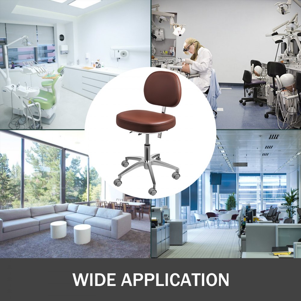 Poltrona Odontoiatrica per Dentista Sgabello per Medico Sedia Mobile Regolabile Pelle PU