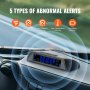 VEVOR Sistema di Monitoraggio della Pressione dei Pneumatici per Auto 0,5-8 Bar Set di Sensori TPMS Impermeabili con Carica Solare 6 Sensori 5 Modalità di Allarme, Visualizzazione in Tempo Reale