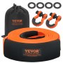 VEVOR Kit di Recupero Cinghia da Traino in Poliestere Resistente, Fune per Verricello da 85,1 mm x 9,1 m, 16329 kg, Tripla Fibbia Rinforzata, Ricevitore con Gancio a Grillo, Cinghia Camion Jeep SUV