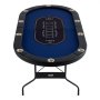 VEVOR Casino Poker Table with Folding Legs, 2140 x 1070 x 760 mm (L x W x H), Foldable Poker Table, Black & Blue, Poker Mat, Folding Table for 10 Players, Portable Poker Table with Dust Cover