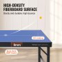 VEVOR Tavolo da Ping Pong, Taglia Media, Set da Tavolo da Ping Pong Completo Portatile Pieghevole per Interni, con Rete, 2 Racchette, 3 Palline, Borsa per Trasporto, Maniglia (Non Richiede Montaggio)