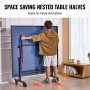 VEVOR Tavolo da Ping Pong Pieghevole in MDF per Interni, Tavolo da Ping Pong Portatile, con Rete a Morsetto Rapido e Ruote Bloccabili, Gioco da Ping Pong, Montaggio Facile, Piani del Tavolo da 18 mm
