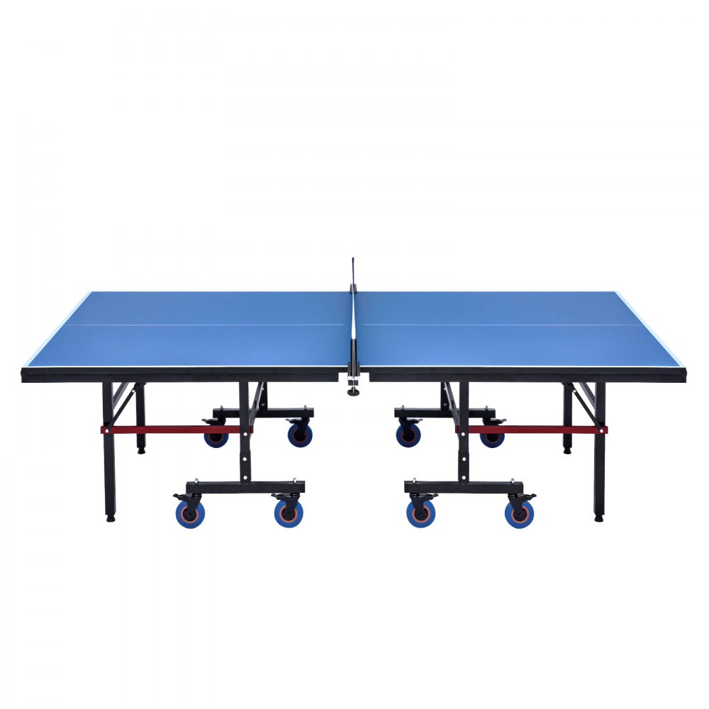 VEVOR Tavolo da Ping Pong Pieghevole in MDF per Interni, Tavolo da Ping Pong Portatile, con Rete a Morsetto Rapido e Ruote Bloccabili, Gioco da Ping Pong, Montaggio Facile, Piani del Tavolo da 25 mm
