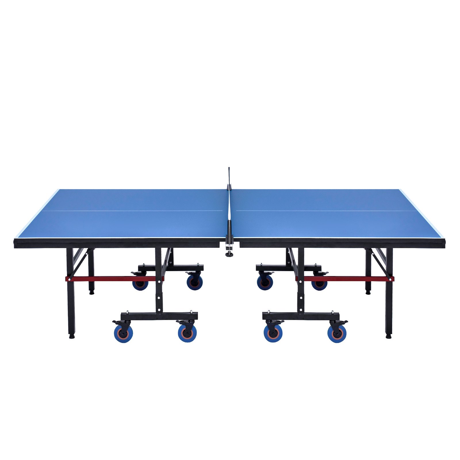 VEVOR Tavolo da Ping Pong Pieghevole in MDF per Interni, Tavolo da Ping Pong Portatile, con Rete a Morsetto Rapido e Ruote Bloccabili, Gioco da Ping Pong, Montaggio Facile, Piani del Tavolo da 25 mm