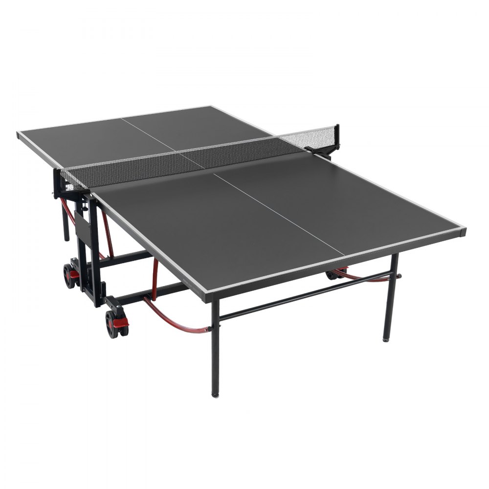 VEVOR Tavolo da Ping Pong in Alluminio, Set da Tavolo da Ping Pong per Interni ed Esterni, Tavolo Pieghevole Portatile, con Rete a Morsetto Rapido e Grandi Ruote Bloccabili, Montaggio in 10 Minuti