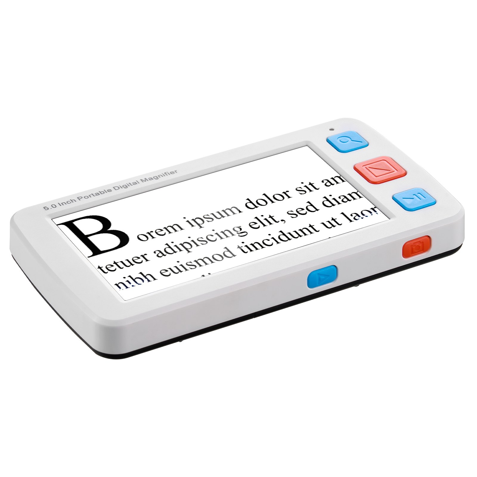 VEVOR Portable Digital Magnifier, 127mm HD Electronic Video Magnifier for Low Version, 4X - 32X Zoom Electronic Reading Aid with 17 Color Mode, AV Output, Foldable Handle & 5-Level Screen Brightness