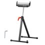 VEVOR Supporto a Rulli Pieghevole, Capacità 113 kg, Altezza Regolabile 685,8-1092,2 mm, con Guide Laterali e Testa a Rulli in Acciaio Lucidato 292,1 mm, per Estensione per Lavorazione del Legno