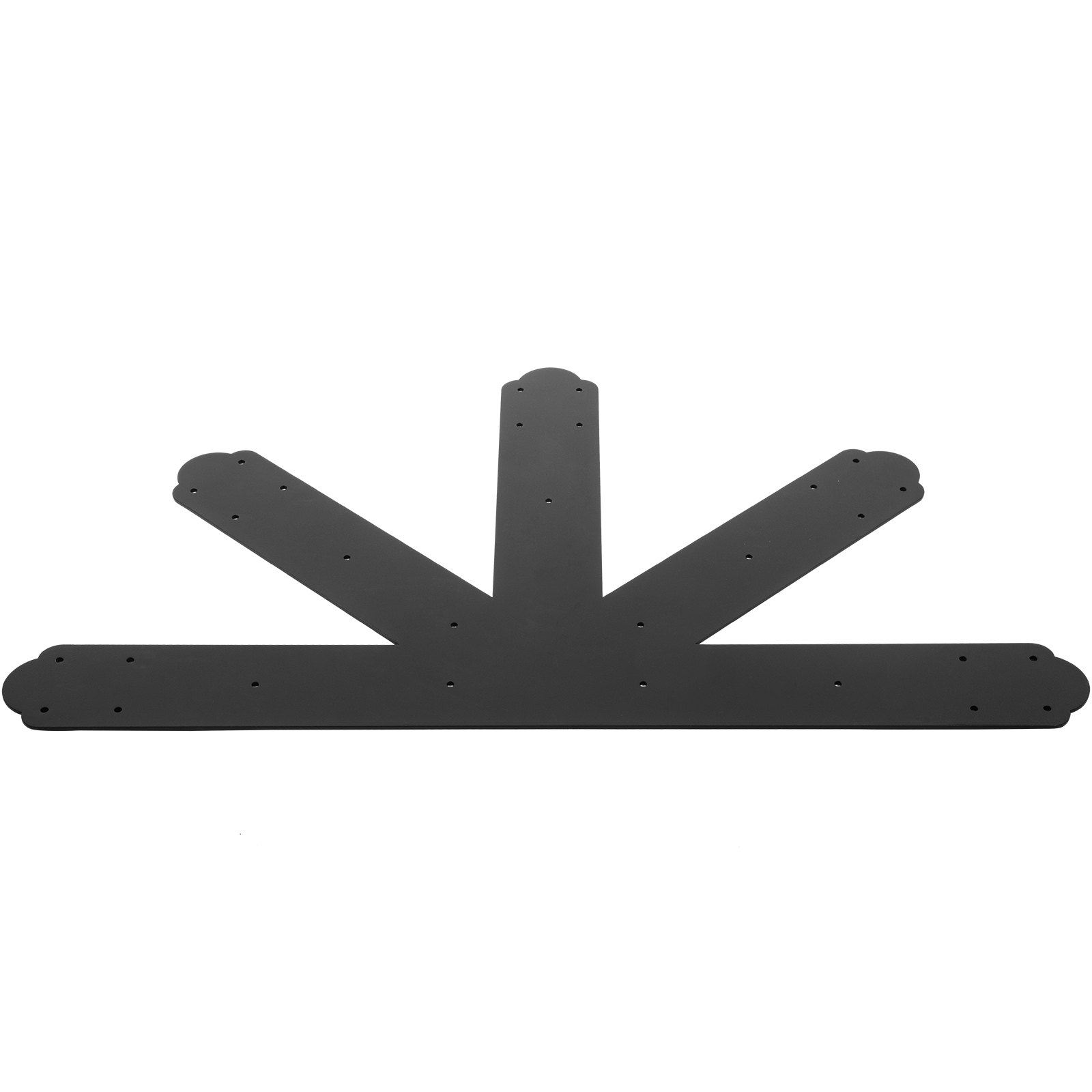 VEVOR Staffa Angolare Piatta da 5 Braccio Angolo 45°, 920x520 mm Piastra Staffa di Riparazione Connettore Acciaio Inox Nero, Staffa di Fissaggio Legno con Viti per Pergolato, Telaio in Legno, Capriata