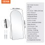 VEVOR Curved Full-Length Mirror, 180 x 81 cm, Standing Mirror with Stand, Freestanding or Wall Mounted, Aluminum Alloy Frame, Full-Length Dressing Mirror for Living Room and Bedroom