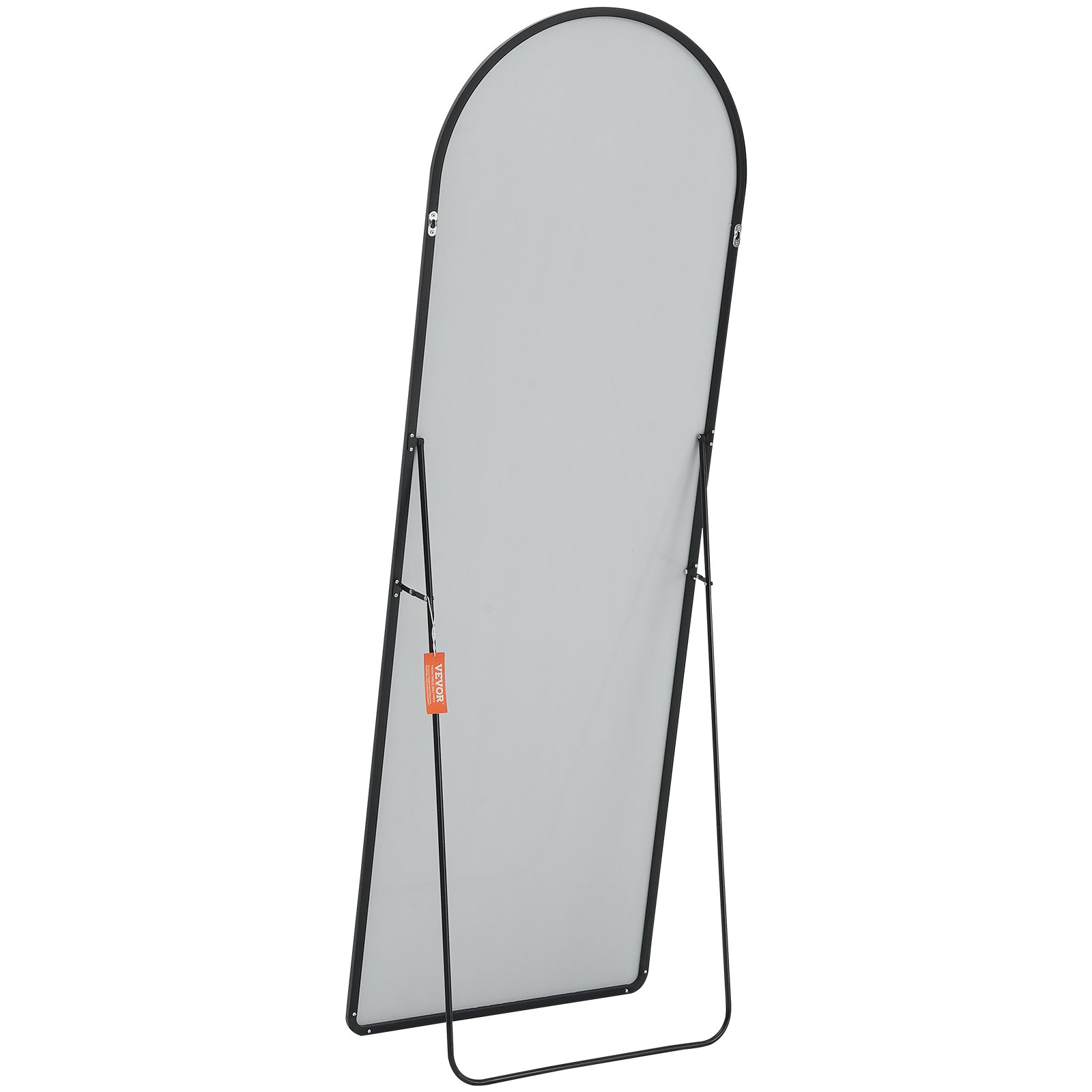 VEVOR Specchio ad Arco a Figura Intera 1650 x 558 mm Grande Specchio da Terra Appeso a Parete con Supporto Telaio in Lega di Alluminio, Specchio da Toeletta a Corpo Intero per Camera da Letto, Nero