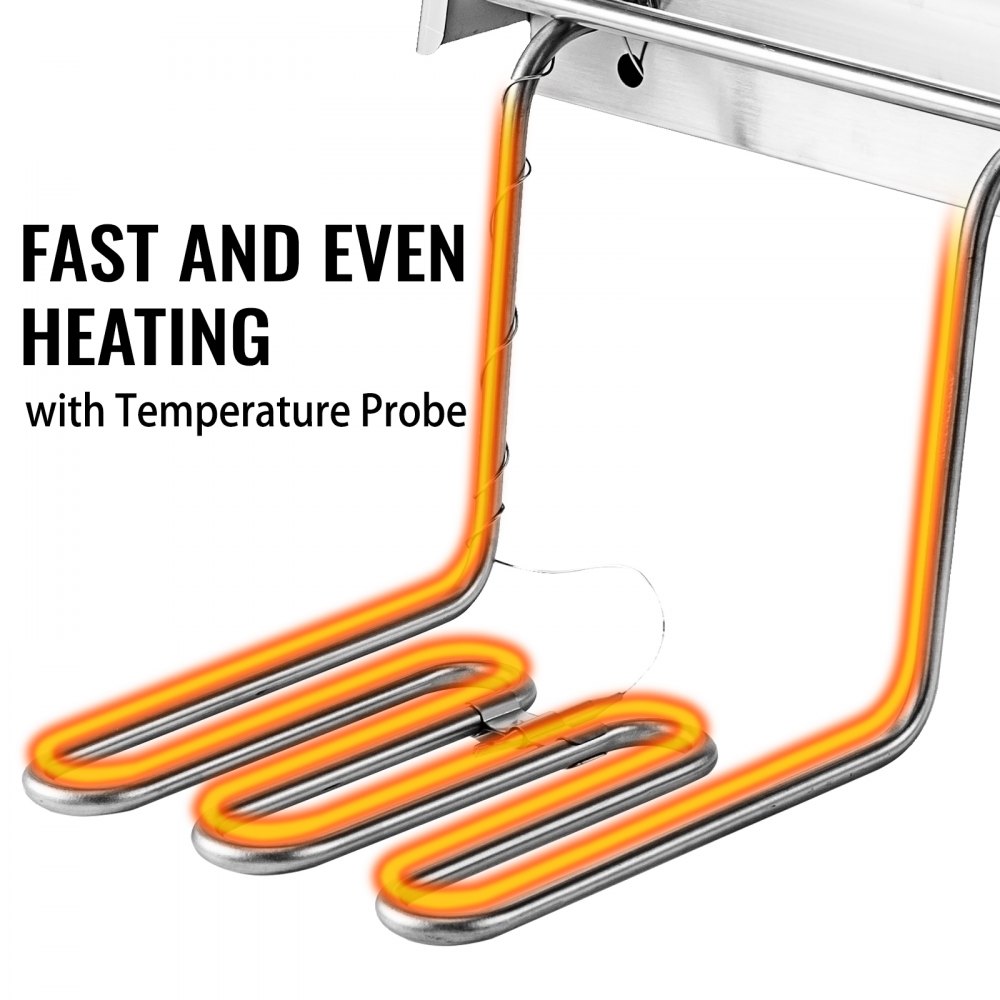 Vevor Friggitrice In Acciaio 60-200 ℃ 2 Vasca Da 10 Litri E Cestello Rimovibile