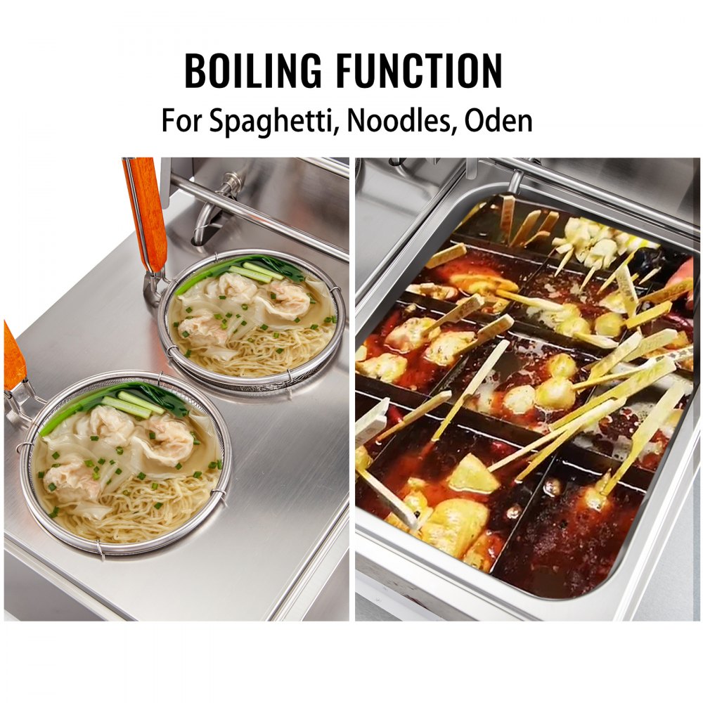 Vevor Friggitrice In Acciaio 60-200 ℃ 2 Vasca Da 10 Litri E Cestello Rimovibile