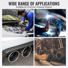 VEVOR Kit di Scarico, 16 Pezzi 57,15 mm, Kit di Scarico Universale in Acciaio Zincato con Giunto a Innesto e Tubo di Scarico Grande, Tubo di Scarico Antiruggine, per Garage Negozio Auto Negozio 4S