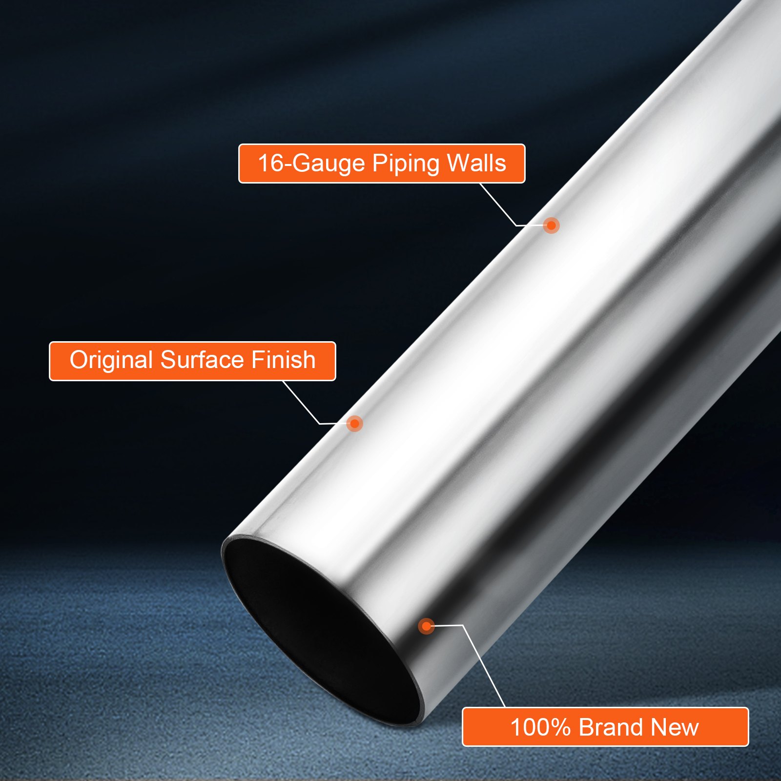 VEVOR Exhaust Kit, 16-piece DIY Universal Exhaust made of galvanized steel, 63.5 mm with push-fit connection & large exhaust pipe, rustproof exhaust pipe for exhaust system, for garage, car workshop, 4S store