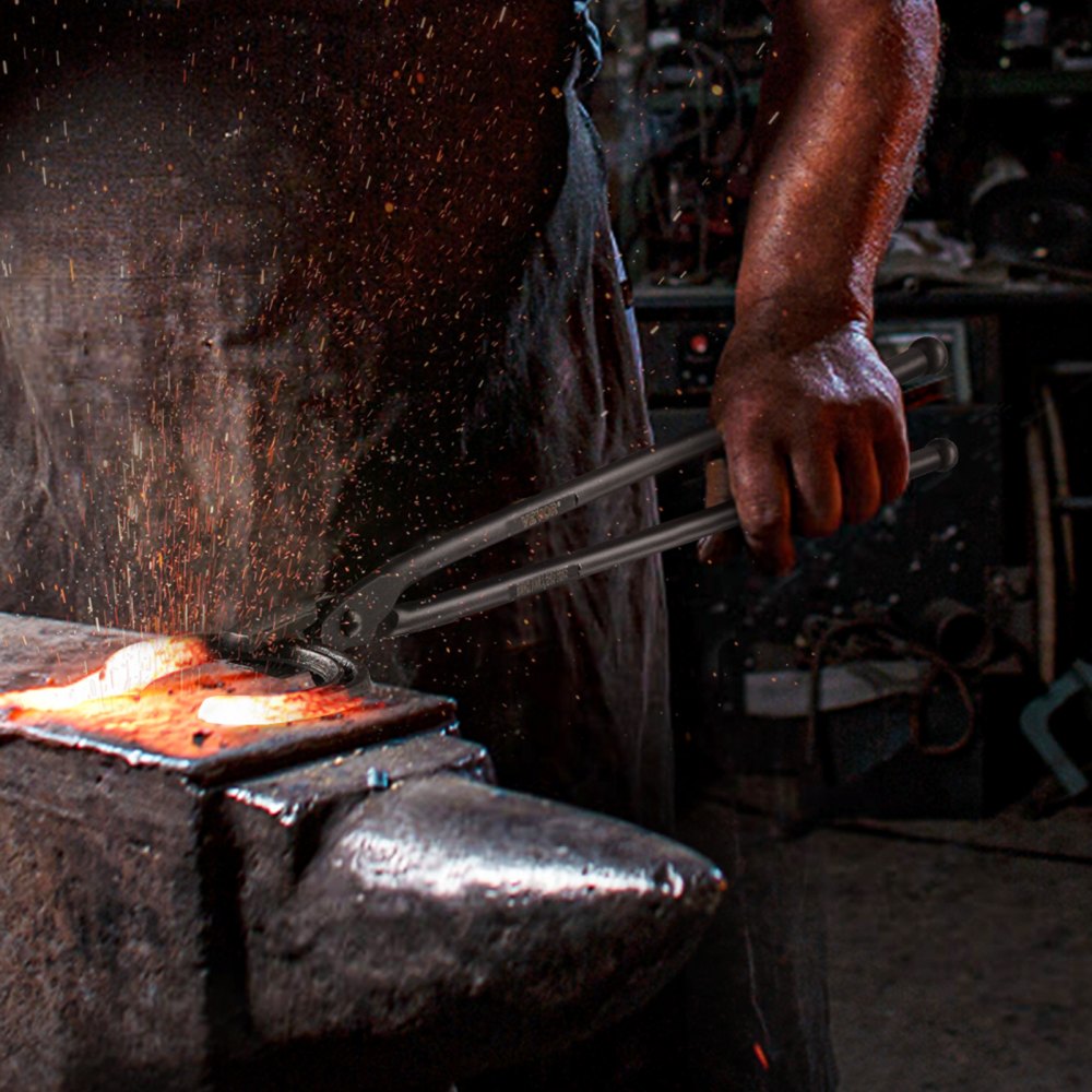 VEVOR Pinza da Fabbro Lunghezza Totale da 46 cm Pinza da Fabbro Stile a Bocca di Lupo, Pinza Forgiata in Acciaio al Carbonio, Attrezzatura per Officina Artigianale del Fabbro, Pinza da Fabbro 1 Pezzo