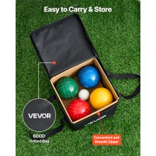 VEVOR Set di Bocce, 100 mm, con 8 Bocce in Resina, Pallino, Borsa per il Trasporto e Corda di Misurazione, 4 Colori Rosso Verde Blu Giallo, Set da Gioco per Bocce per Spiaggia, Prato