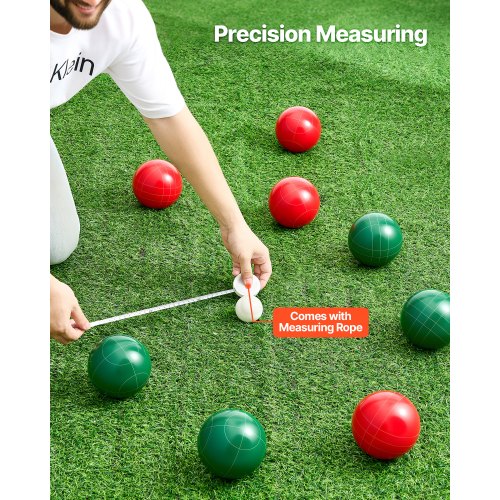 VEVOR Set Bocce 100 Mm - 8 Bocce In Resina + Pallino + Borsa Trasporto - Rosso Verde Blu Giallo
