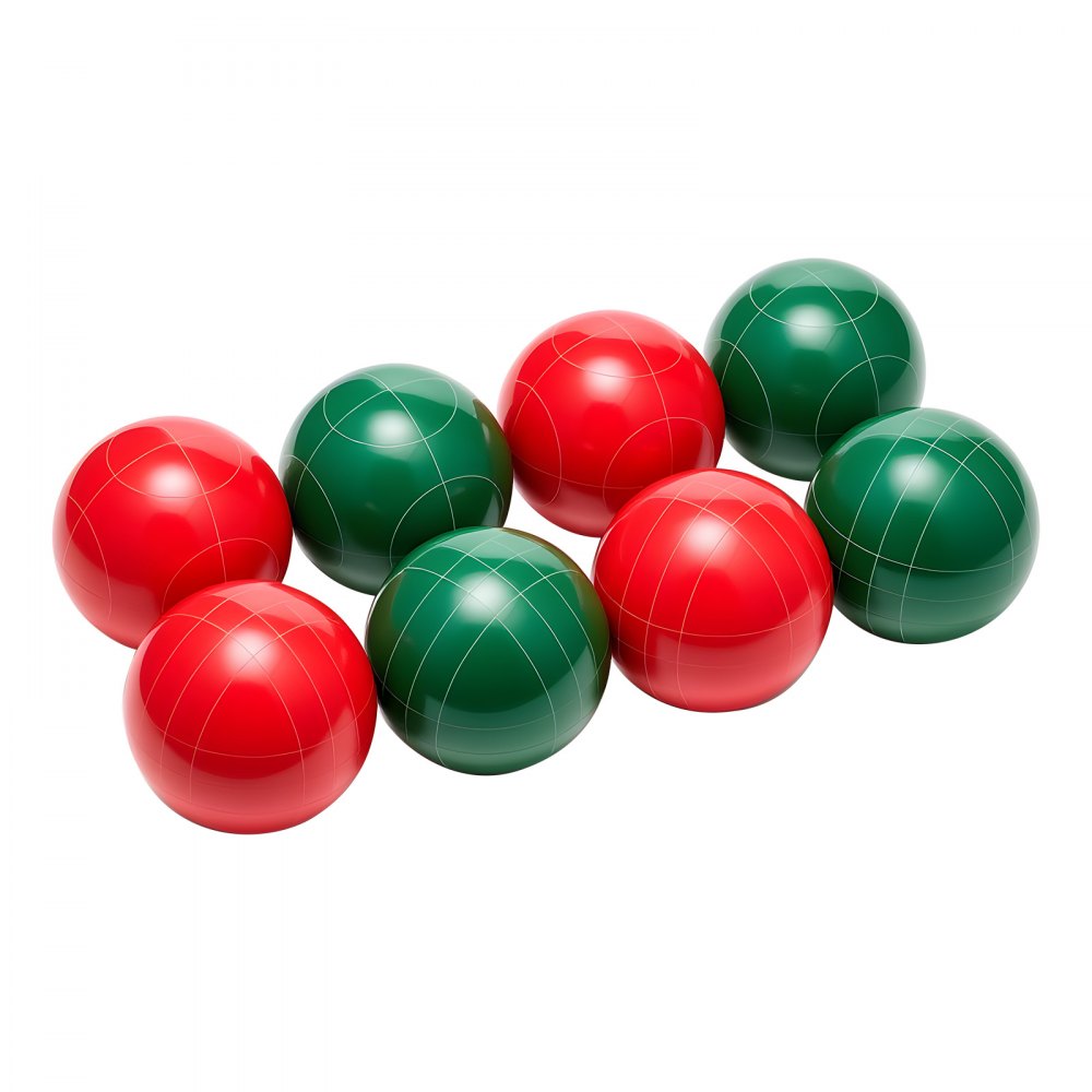 VEVOR Bocce Ball Set, 107 mm, with 8 Resin Balls, Pallino, Carrying Bag and Measuring Rope, Red and Green 2 Colors, for 2 to 8 Players, Bocce Ball Game Set for Beach, Lawn, Family Backyard, Outdoor