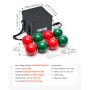 VEVOR Bocce Ball Set, 107 mm, with 8 Resin Balls, Pallino, Carrying Bag and Measuring Rope, Red and Green 2 Colors, for 2 to 8 Players, Bocce Ball Game Set for Beach, Lawn, Family Backyard, Outdoor